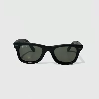 Ray-Ban RB 2140QM 1152/N5 Wayfarer Sunglasses Black Leather Polarized • $134.91