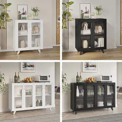 Display Sideboard Buffet Cupboard Console Table With 2 / 4 Acrylic Doors Cabinet • £69.99