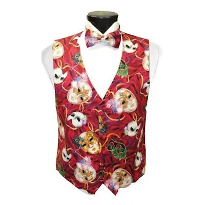 Mardi Gras Phantom Mask Tuxedo Vest And Bow Tie • $148.50