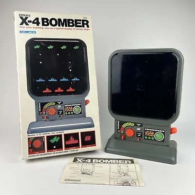 Vintage EPOCH X-4  Bomber Electronic Hand Held Table Top Game Tested With Box • $94.95