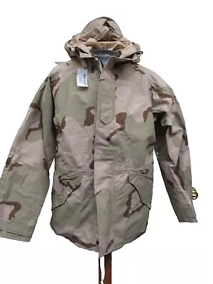 US Desert Camo Goretex Parka Jacket DCU Cold Weather ECWCS Medium Regular NOS • $165