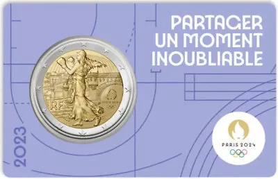 2023 France € 2 Euro Brilliant Uncirculated BU Coin Paris 2024 Olympics - Purple • $17.50
