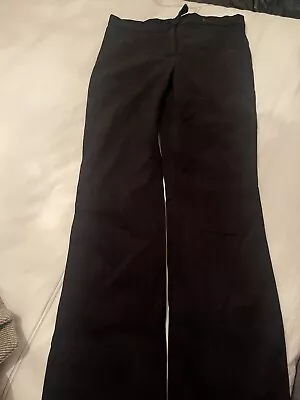 Mango Straight Leg Black Velvet Trousers Uk 12  • £5