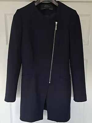BNWTs Zara Jacket Zip Blazer Navy Size XS (P2P 16 ) - RRP £59.99 • £24