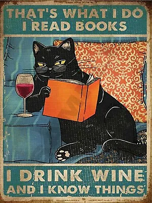 £3.75 • Buy CAT AND WINE SIGN Retro Metal Wall Plaque .WINE SIGN CAT SIGN S M & LARGE SIGN 