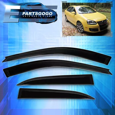 For 06-10 VW Jetta A5 MK5 4DR Tape On Wind Sun Rain Window Visor Guard Deflector • $33.99