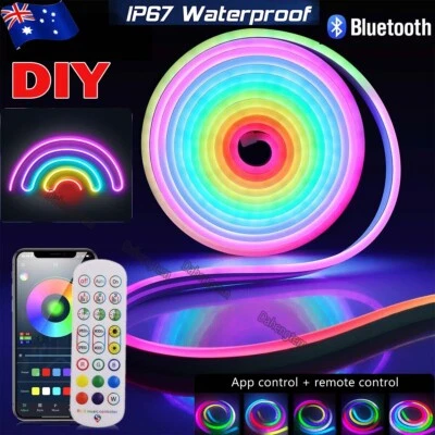 $139.99 • Buy 1M 5M 10M 20M RGBIC LED Neon Strip Lights Bluetooth Music APP DC 12V Sign Home