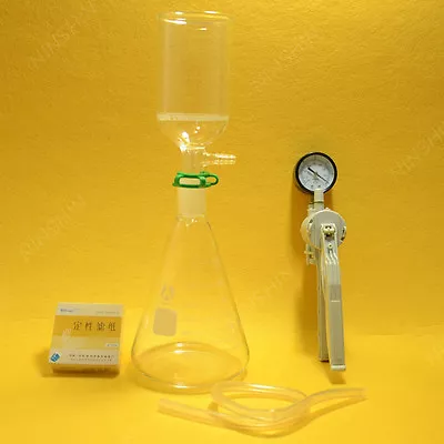 $64.21 • Buy 500ml,Suction Filtration Kit,ID 50mm Buchner Funnel,Glass Flask,Vacuum Pump