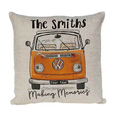 Personalised Cushion Old T2 VW Campervan Transporter Camper Van Cushion Gift • £13.99