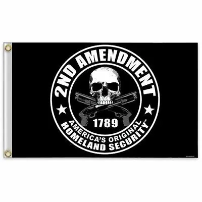 3x5 2nd Amendment America's Original Homeland Security 1789 Skull NRA Flag  • $5.79