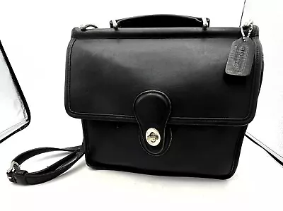 Vintage Coach Willis 9927 Leather Strap Top Handle Crossbody Bag Black • $53
