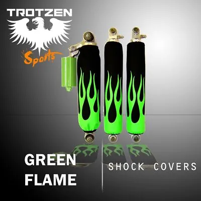 $29.99 • Buy Yamaha Rhino Set Of 4 Green Flame Black Shock Cover #mgh5026sc5026