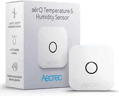 ~NEW~ Aeotec AerQ Air Quality Sensor Z-Wave Plus Temp & Humidity Sensor ZWA039 • $33.99