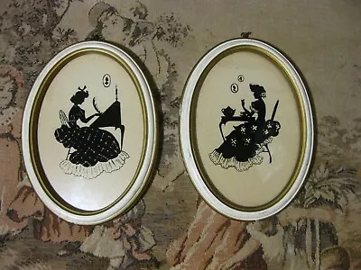 Art Deco 1930s C & A Richards Set Of 2 Art Deco Framed Silhouettes 7 7/8 Inches • $29.97