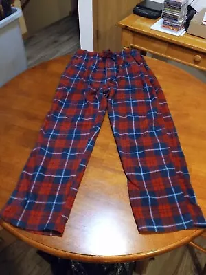 Bevery Hills Polo Club Mens Red Blue Plaid Pajama Pants SZ L • $6.76