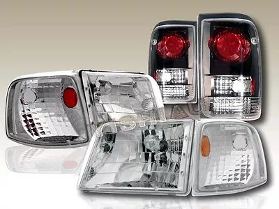 93-97 Ford Ranger Clear Headlights + Corner Lights + Black Altezza Tail Lights • $142.99