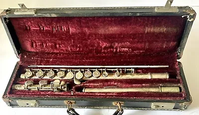 Vintage Pierre Moure Silver Musical Flute W/ Case & Cleaning Rod Made In France • $295