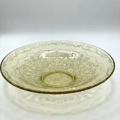 Federal Glass Madrid Yellow Amber 11  Console Bowl Vintage 30s Depression Glass • $34.99