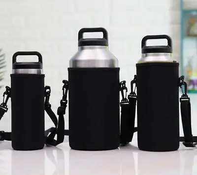 1x Neoprene Water Bottle Carrier Insulated Cup Cover Bag Holder Pouch With S:da • £4.32