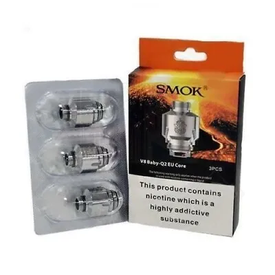 SMOK V8 BABY Q2 EU CORE COIL AUTHENTIC SMOK 0.4 OHM (pack Of 3) • £6.95