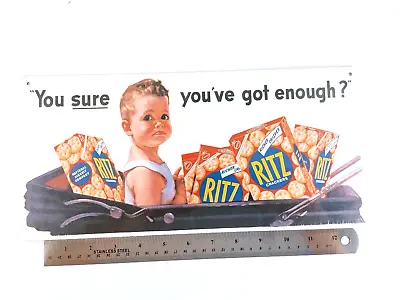 © 1991 Nabisco Ritz Crackers Cardboard Sign 14.5  X 6 7/8  #17656 • $12.24