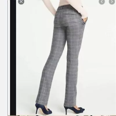 Ann Taylor Checker Plaid Houndstooth Formal Jacquard Slacks Trousers - Size 2 • $12.99