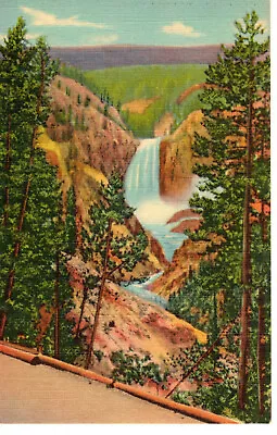Lower Falls From Artist Pt Grand Canon Of The Yellowstone Postcard • $2.75
