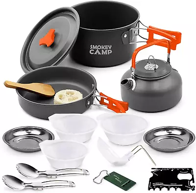 Camping Cookware Mess Kit Set With Stove - Backpacking Compact Camping Cookware • $59.99