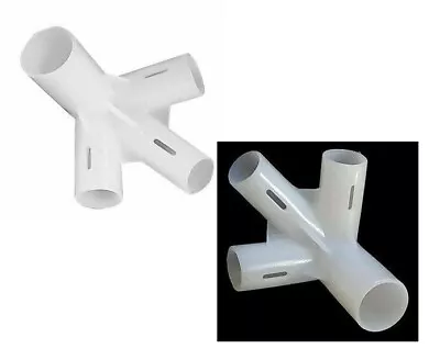 £21.95 • Buy Gazebo Spare Parts 32mm X 25mm X 19mm 4 Way Corner Pole Connector Adaptor White
