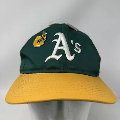 Vintage Oakland Athletics A’s Baseball Hat Snapback Cap W/6 Pins GCap Youngan YA • $22.49