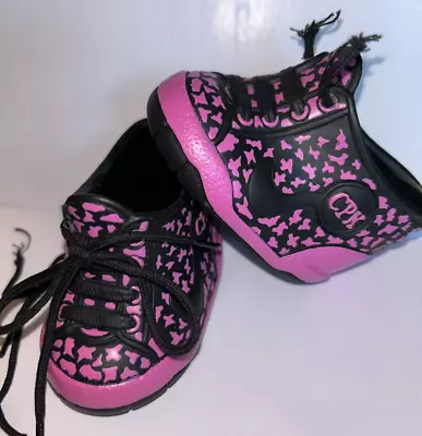 Cabbage Patch Kids CPK Pink Black Shoes Sneakers Doll Clothes Lace Up Ties 1Brkn • $12.99