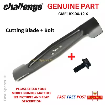 CHALLENGE CLMF2432M 32cm Lawnmower GENUINE Metal Blade + Bolt FAST POST • £20.45