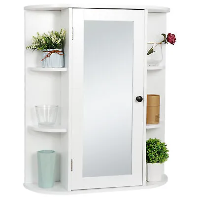 Bathroom Kitchen Medicine Storage Organizer With Mirror Wall Mounted Cabinet  • $45.58