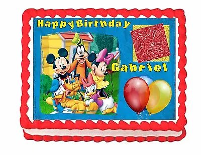 Mickey Mouse Clubhouse Edible Cake Image Frosting Sheet - Personalized Free! • $9.95