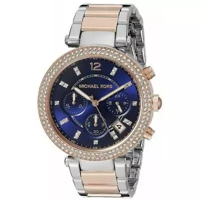 Michael Kors Womens Chrono Parker Watch Mk6141 Two Tone - Warranty - Rrp 279.00 • £114.23