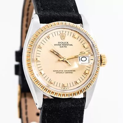 ROLEX Vintage Oyster Perpetual Date Automatic 1505 In 18K YG & Stainless Steel • $4450