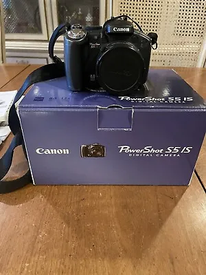 Canon PowerShot S5 IS 8.0MP 12X Optical Zoom 2.5  LCD Digital Camera - For Parts • $29.99