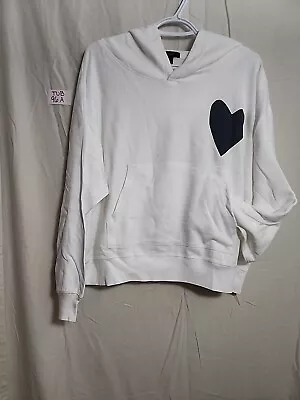 J Crew Womens White Hoodie W/ Heart Size M • $20