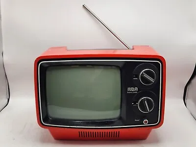 Vintage 1970s RCA Solid State TV Television Set 9  Screen AB 095A - Retro Orange • $249.99
