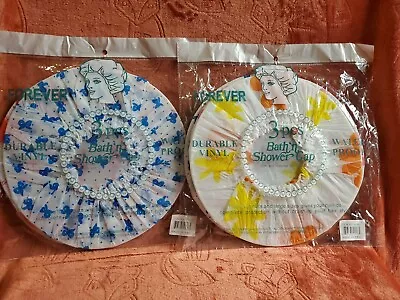 Forever Bath'n' Shower Waterproof Plastic Vinyl Fuller Cuts Shower Caps. 3 Pcs   • $6