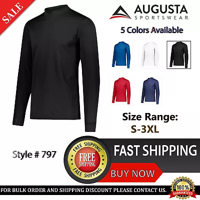 Augusta Sportswear Men's100% Polyester Wicking Mock Turtleneck T-Shirt - 797 • $23.07