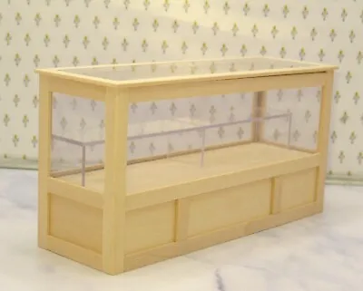 Unfinished  Glass  Front Shop Display Case W/ Inner Shelf Dollhouse Miniature • $33.99