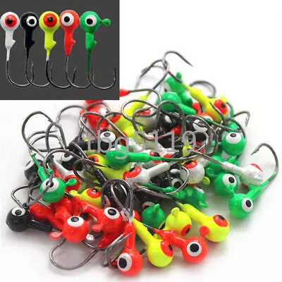 100PCs 1/4 1/8 1/16 1/32 Oz Lead Jig Head Fishing Hooks Jig Heads Crappie • $8.36