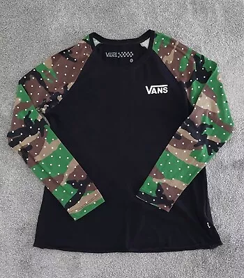 £9.99 • Buy Vans Off The Wall 66 Tee Women's Small Long Sleeve Black Camo Crew Neck Skate