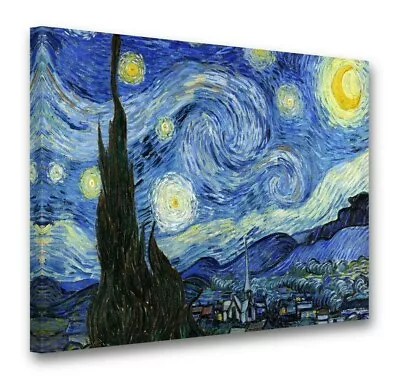 Vincent Van Gogh The Starry Night Canvas Wall Art Picture Print Artwork.  • £24.19