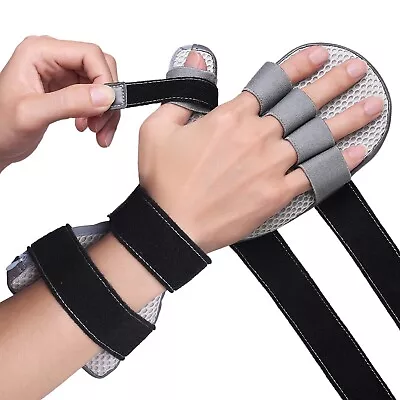 Stroke Hand Brace Splint Straightening Fingers With 5 Fingers Resting Support M • £19.99