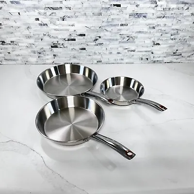 T-fal Ultimate Stainless Steel And Copper Cookware Fry Pan Set ( 8 10.5 12 ) • $79.99
