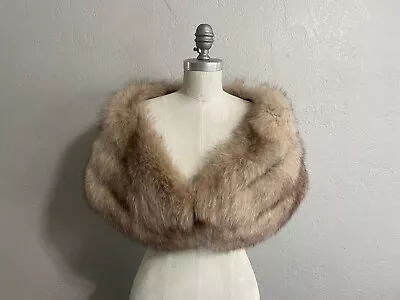 Vintage Fluffy Genuine Fox Fur Stole Cape Wrap • $68