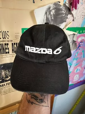 Vintage Y2K Mazda 6 Strap Back Baseball Cap Hat Black Car Logo • $28