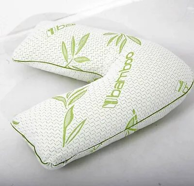 Bamboo V Shape Memory Foam Pillow Orthopedic Back Maternity Pregnancy Nursing • £18.99